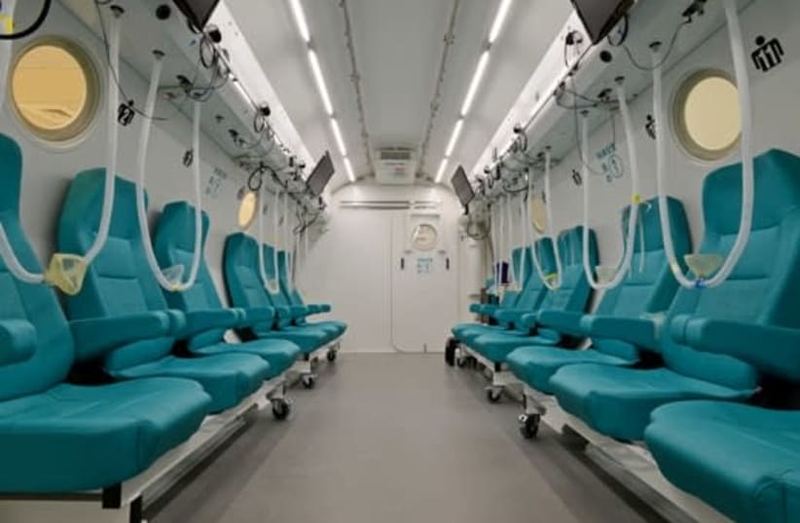 A multiplace hyperbaric chamber at the Sagol Center for Hyperbaric Medicine and Research, Israel